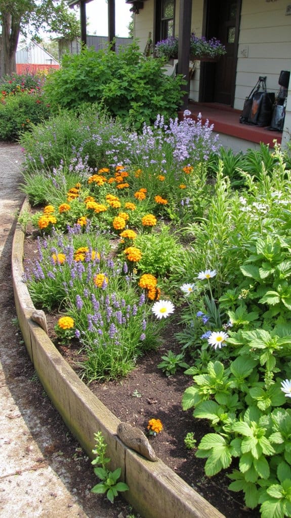 structured garden flower beds