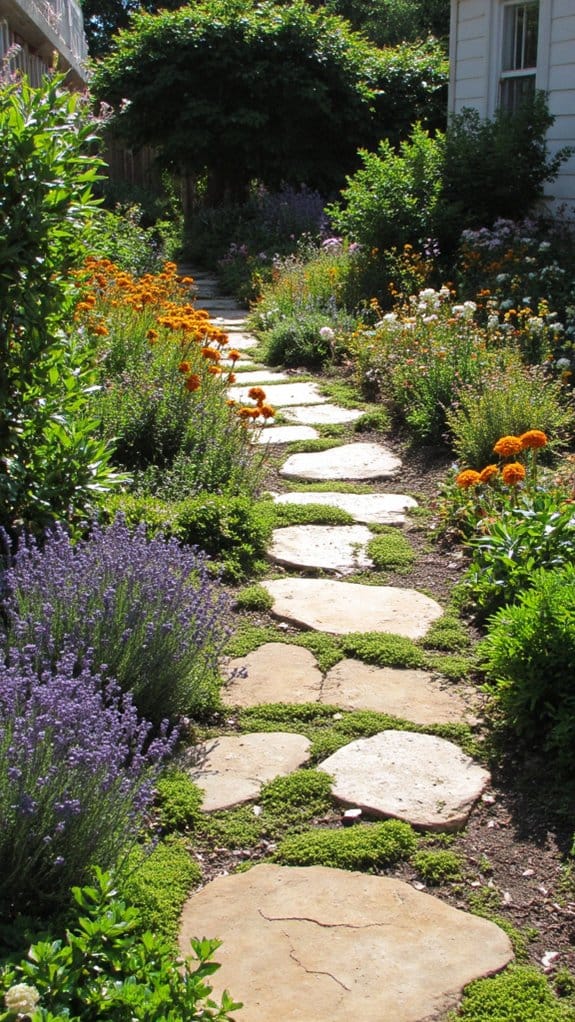 stunning flower pathway edging