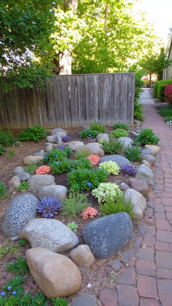 succulent rock flower bed