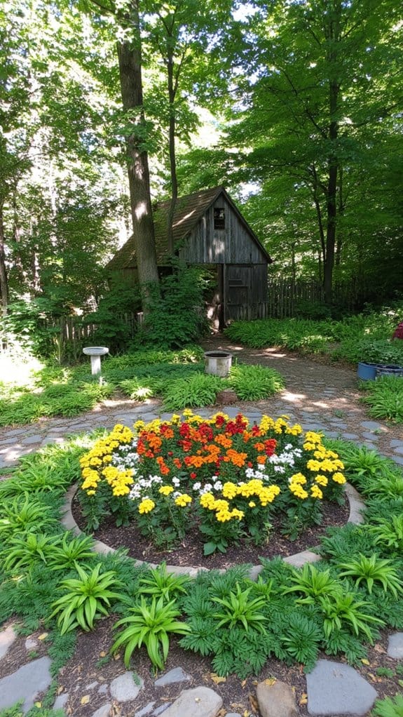 symmetrical diverse floral centerpiece