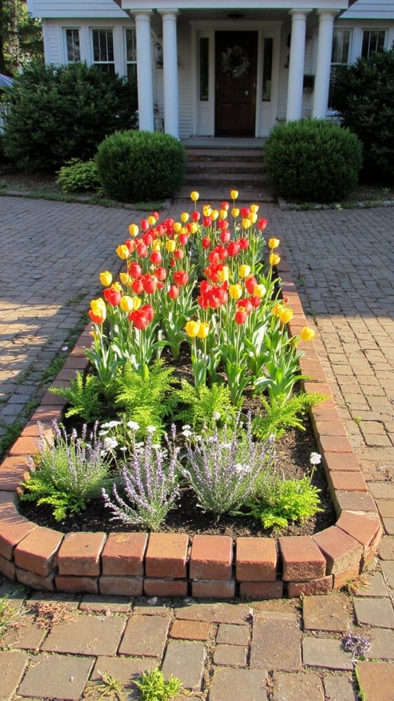 symmetrical flower bed design