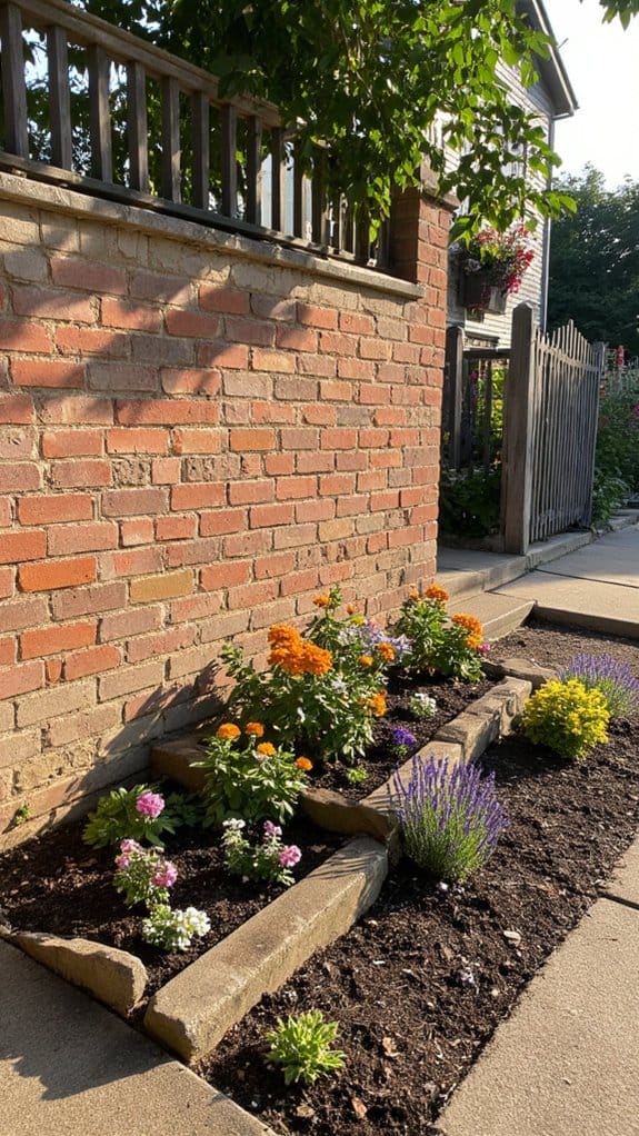 terraced flower beds enhance beauty
