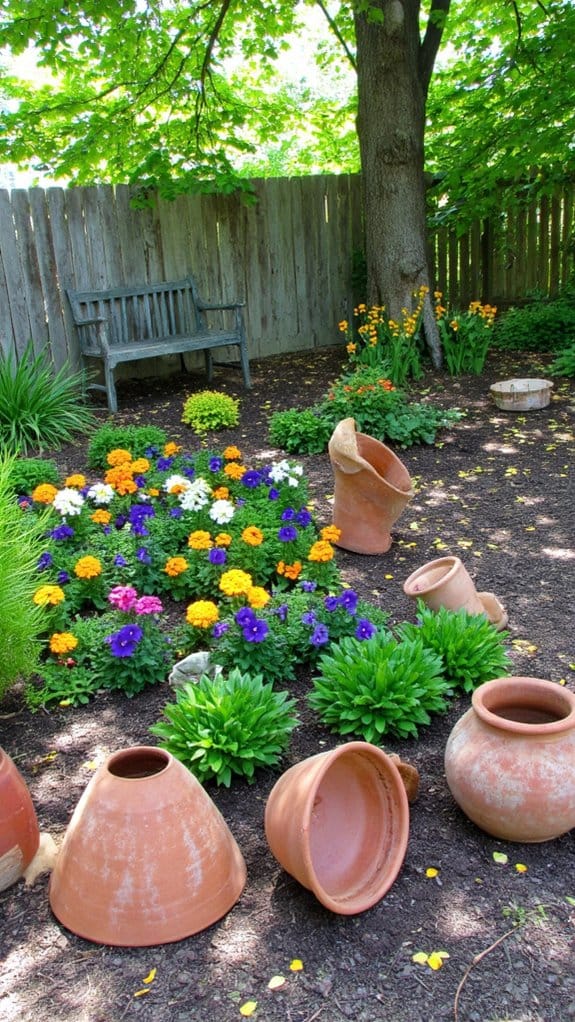 terracotta pot garden borders