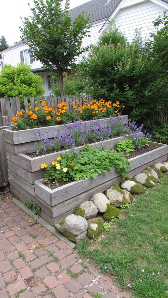 themed tiered flower bed