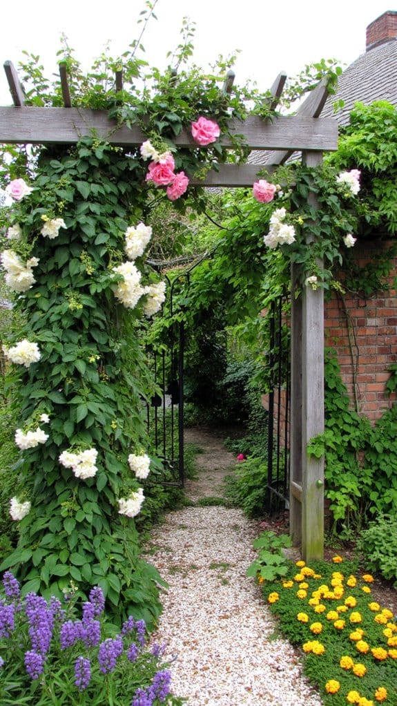 trellises enhance flower gardens