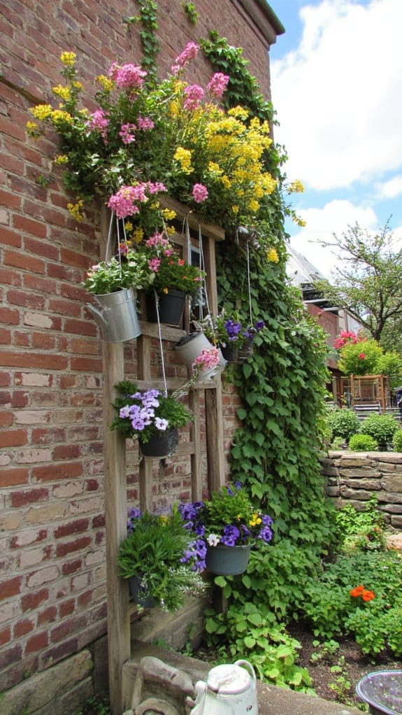 vertical gardening with blooms