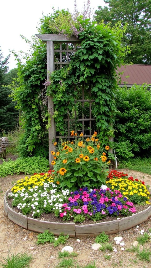 vertical trellises enhance gardens