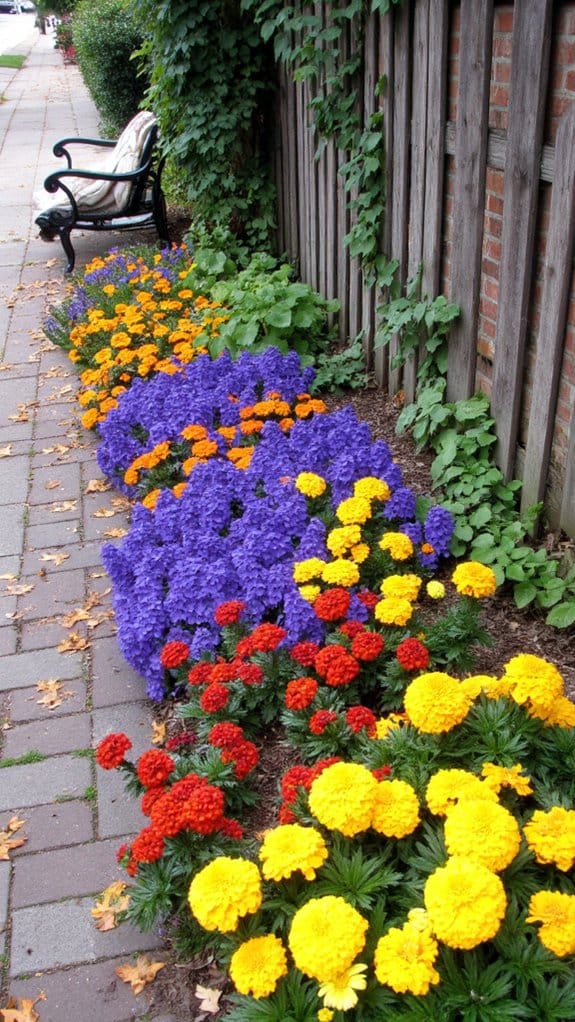 vibrant color blocking flowers