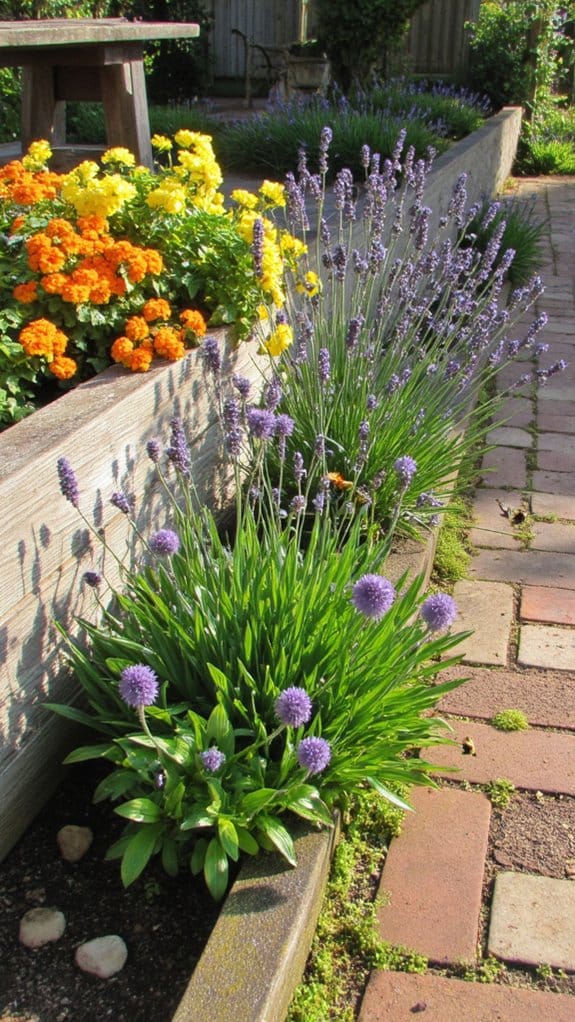 vibrant edible flower garden