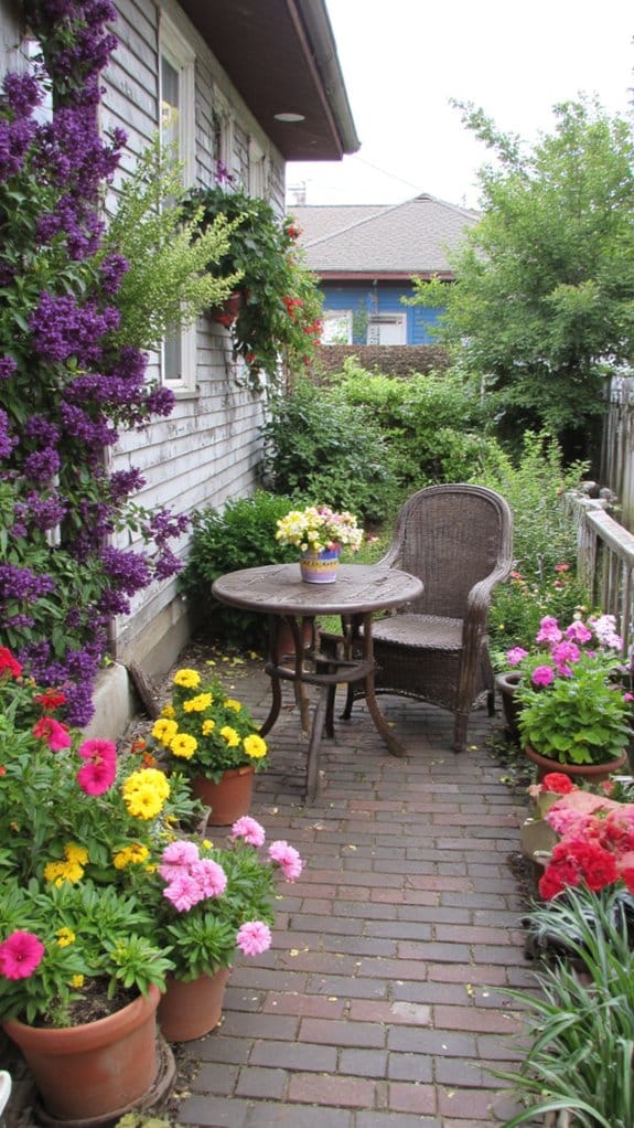vibrant flowering patio edges