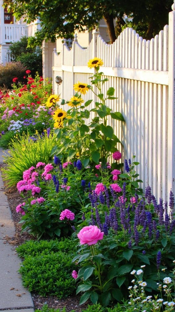 vibrant flowers for fences