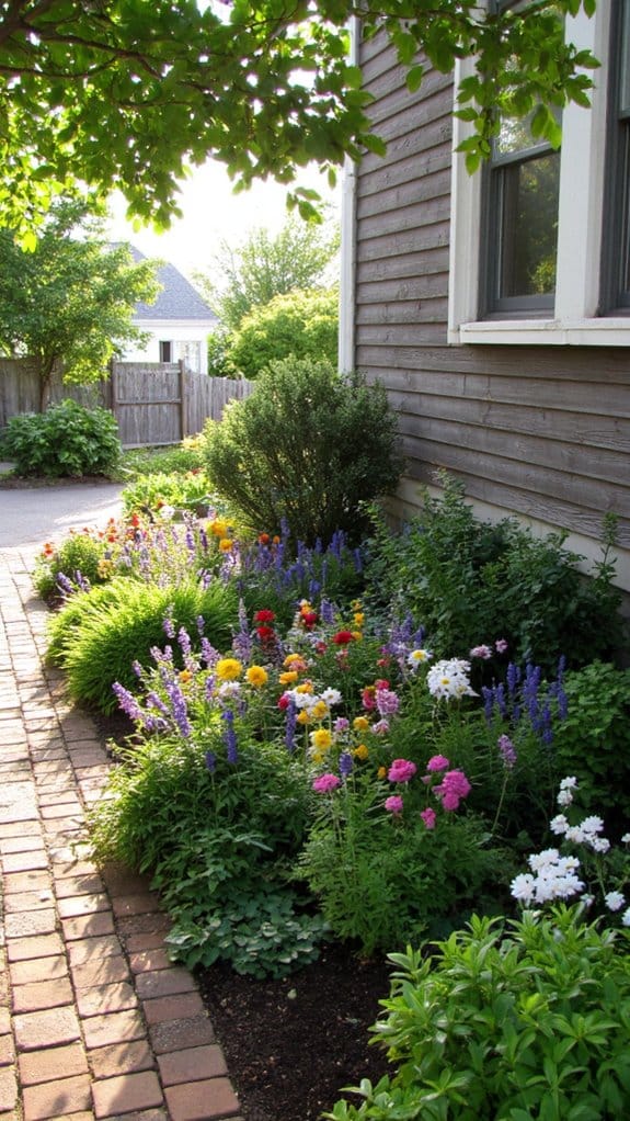 vibrant flowers with foliage