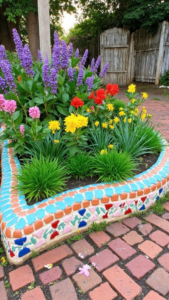 vibrant mosaic garden borders
