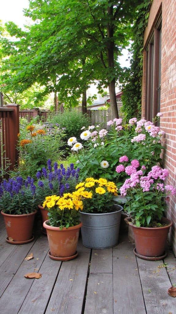 vibrant perennial container garden
