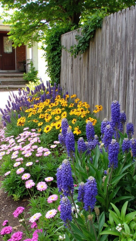 vibrant perennial flower bed