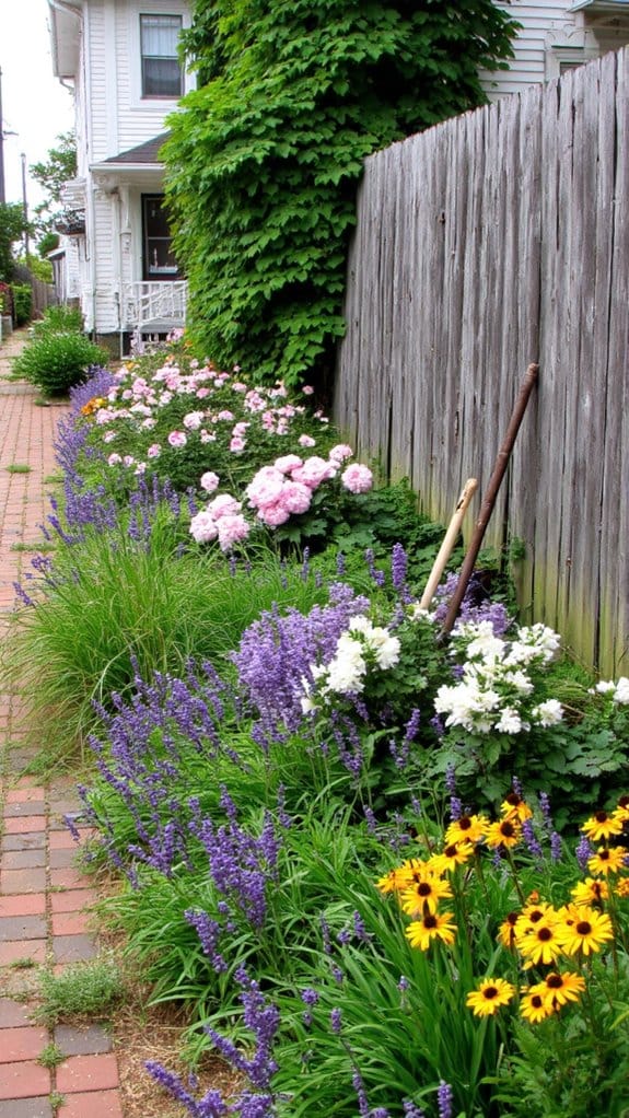 vibrant perennial flower border