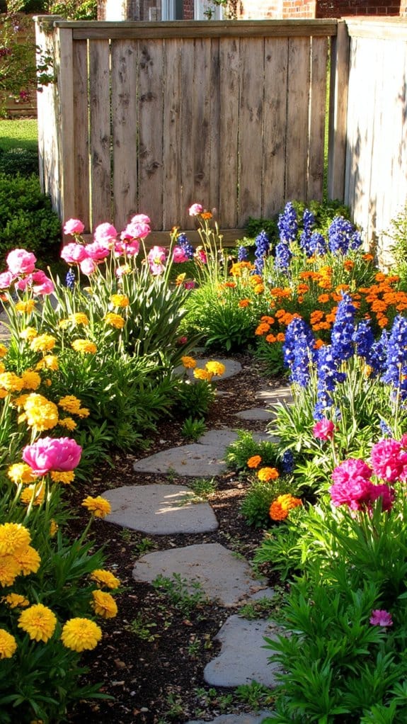 vibrant perennial flower borders