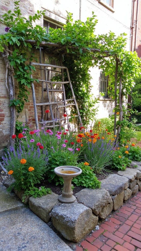 vibrant pollinator friendly flower bed