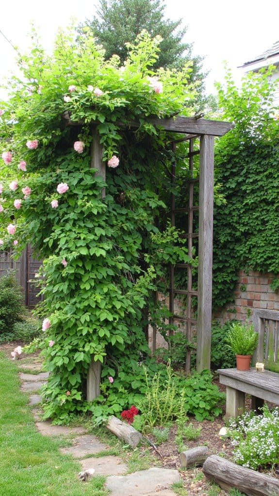 wooden trellises for climbing