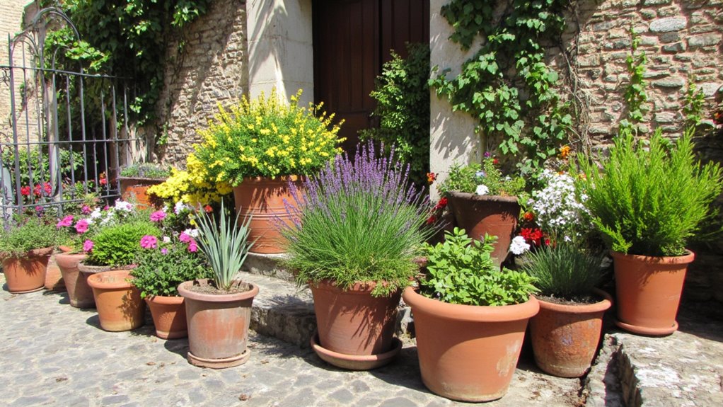 authentic vintage flower pots