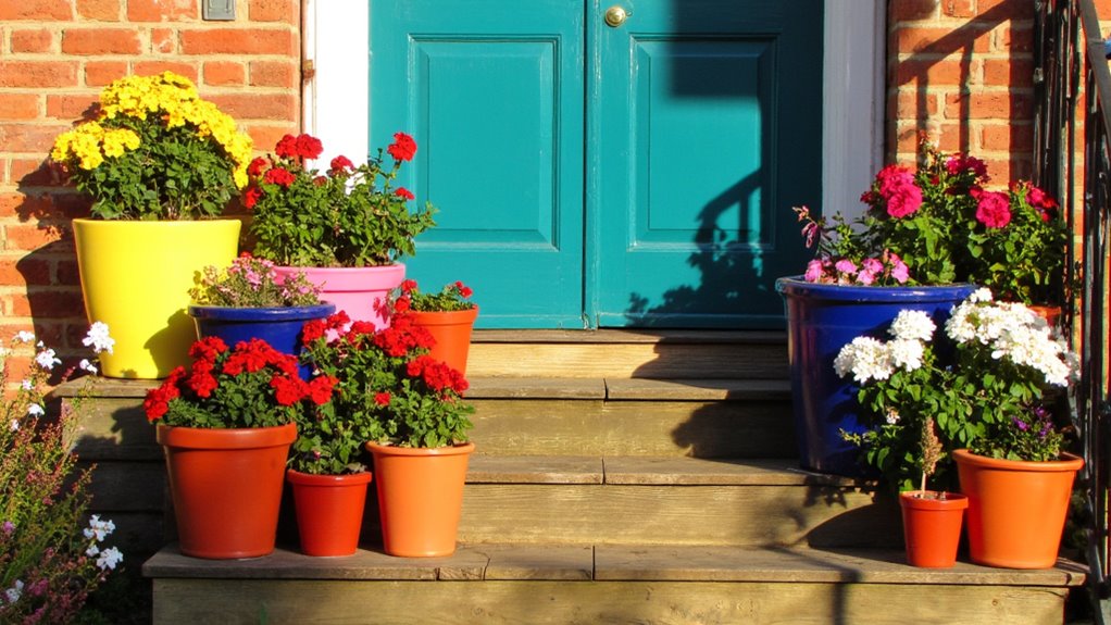 bold bright flower pots