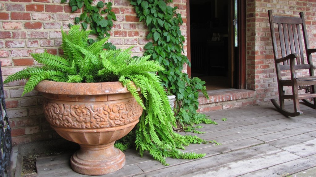 charming antique planters enhance