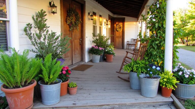charming farmhouse porch planters