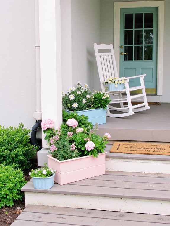 charming pastel cottage planters