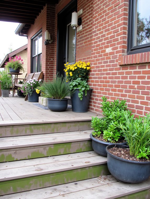 charming porch planter integration