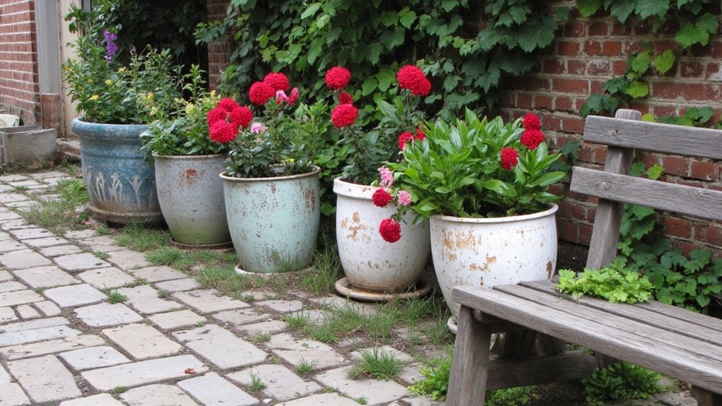 charming vintage flower pots
