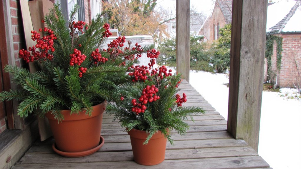 charming winter berry display