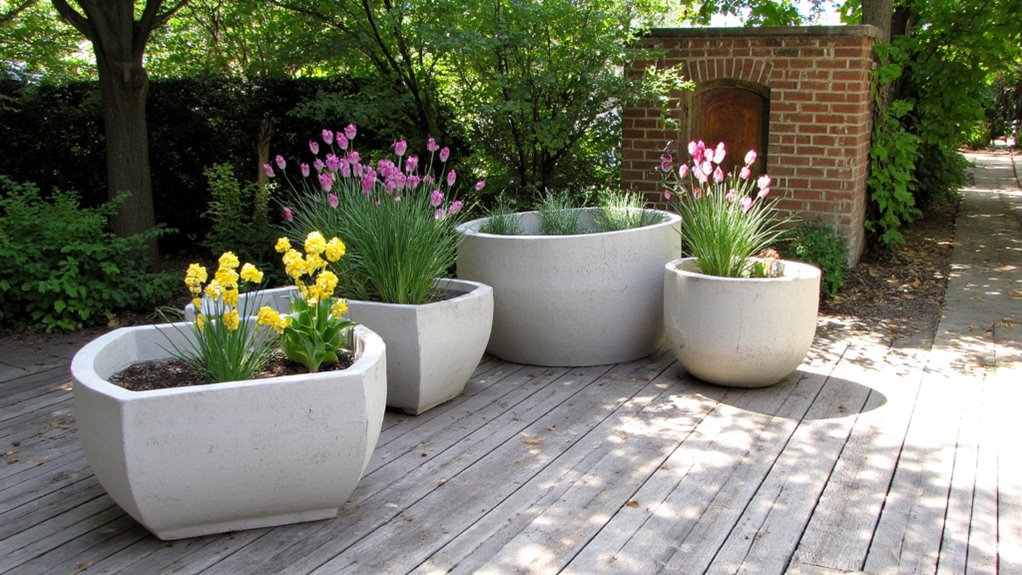 chic minimalist concrete planters