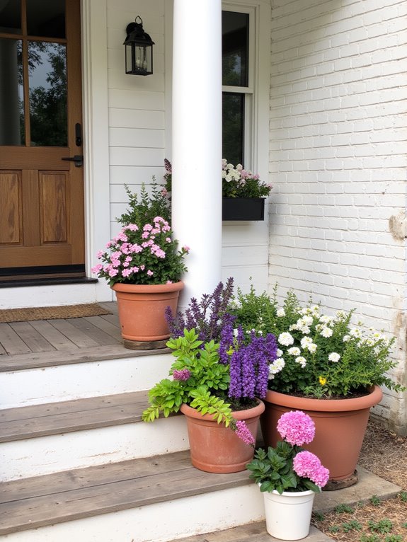 colorful blooms enhance welcoming