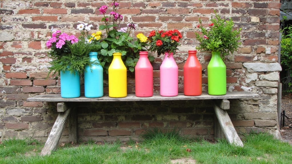 colorful bottle garden decor