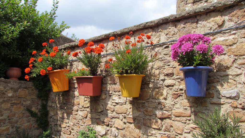 colorful ceramic wall pots