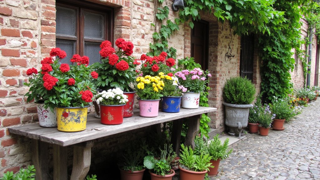 colorful enamel pots brighten