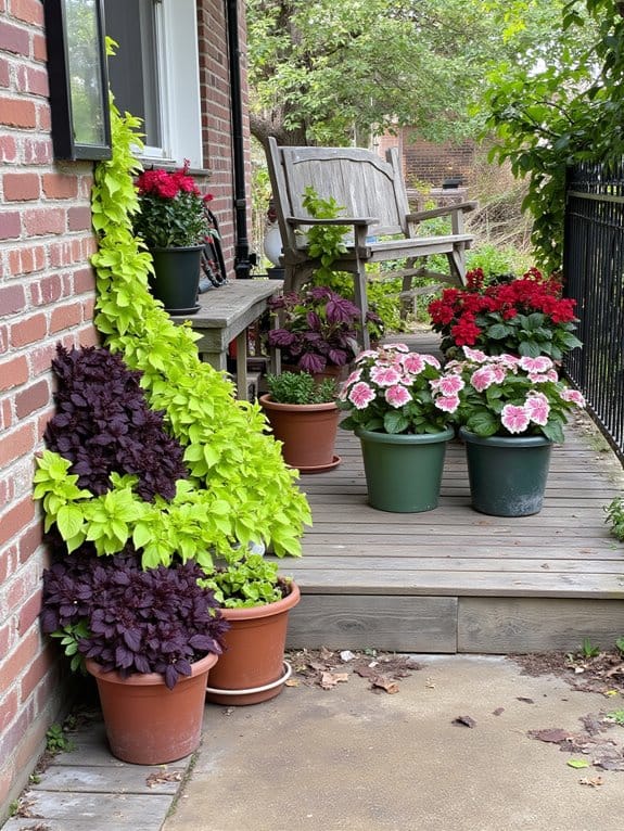colorful foliage enhances arrangements