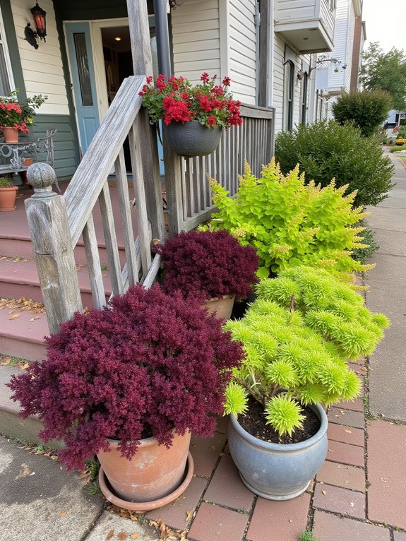 colorful low maintenance texture plants