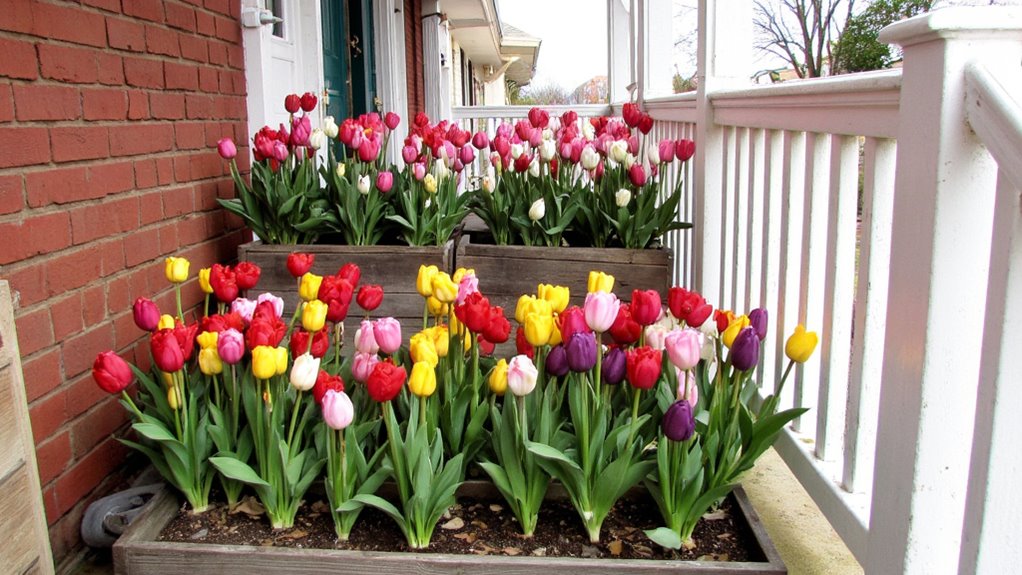 colorful tulip bulb display