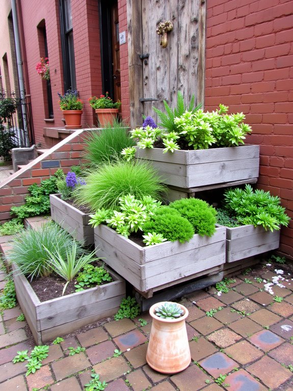 compact flower and herb beds
