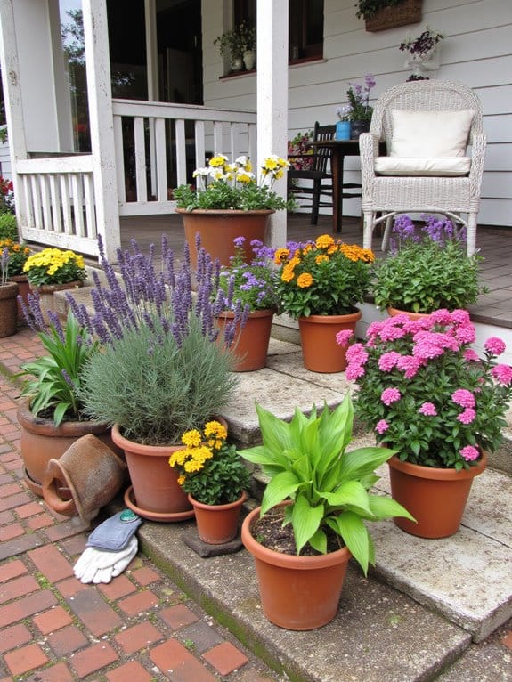 continuous colorful flower display