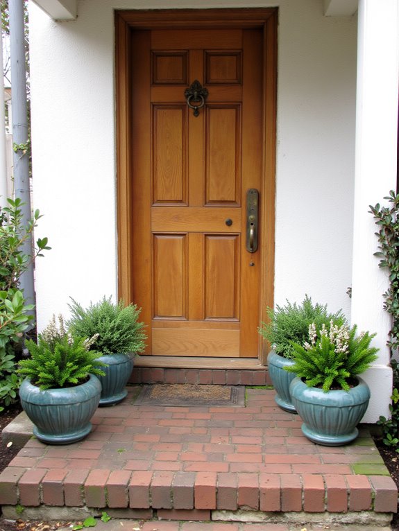 coordinated faux planters decor