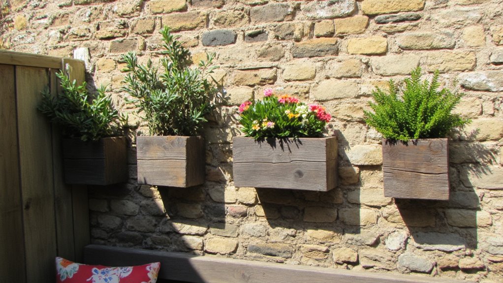 cozy rustic wall flower pots