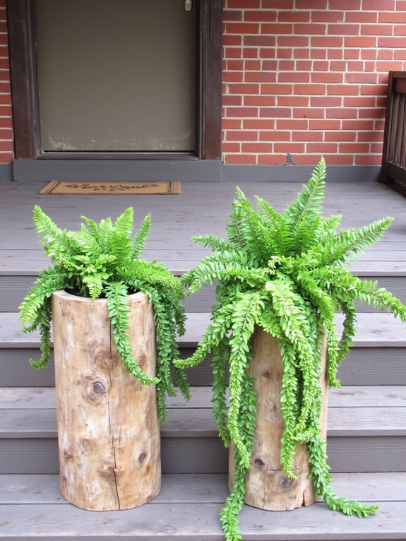 cozy rustic wooden planters