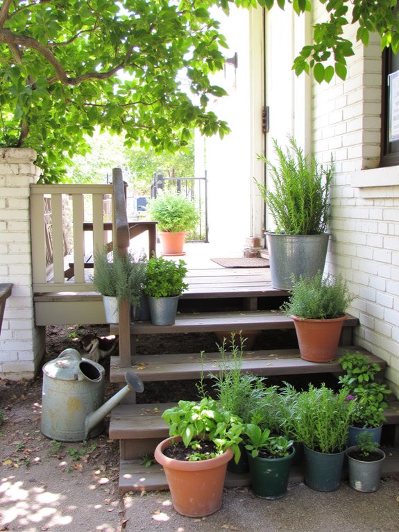 decorative herb garden containers