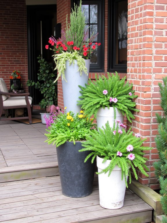 dynamic planter height arrangement