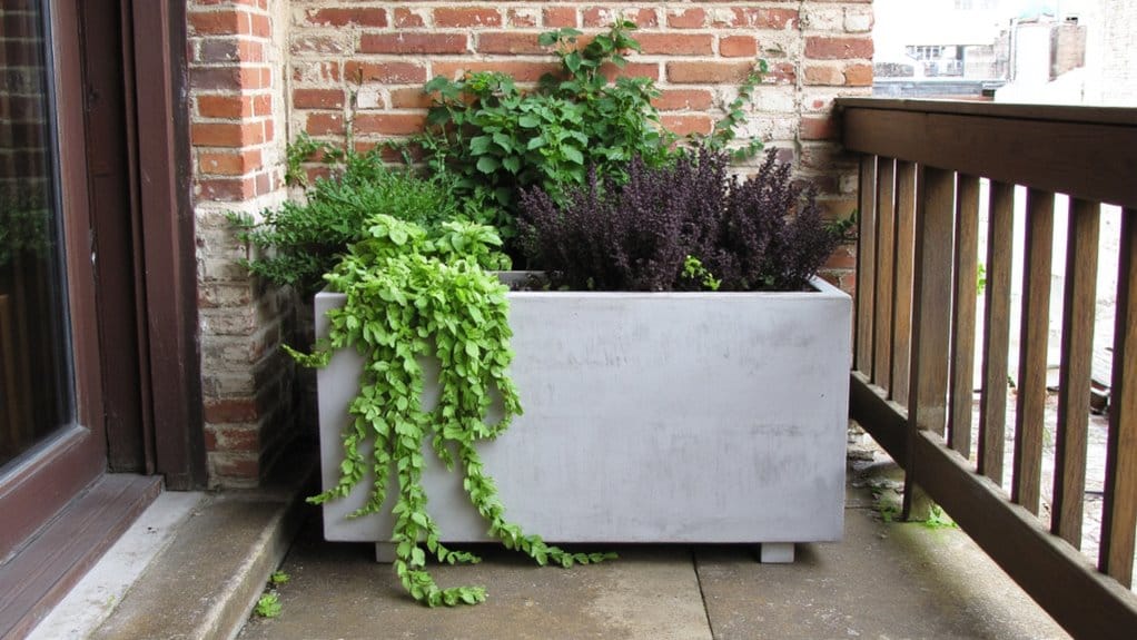 edgy concrete planter aesthetics
