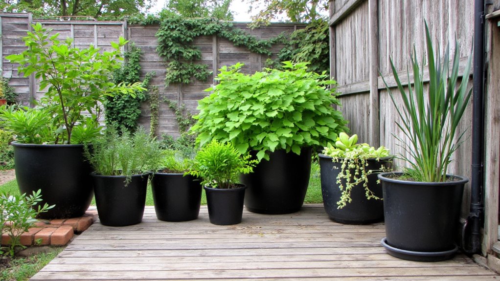 elegant black flower pots