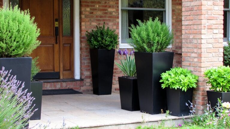 elegant black front planters