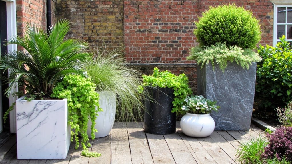 elegant marble stone planters